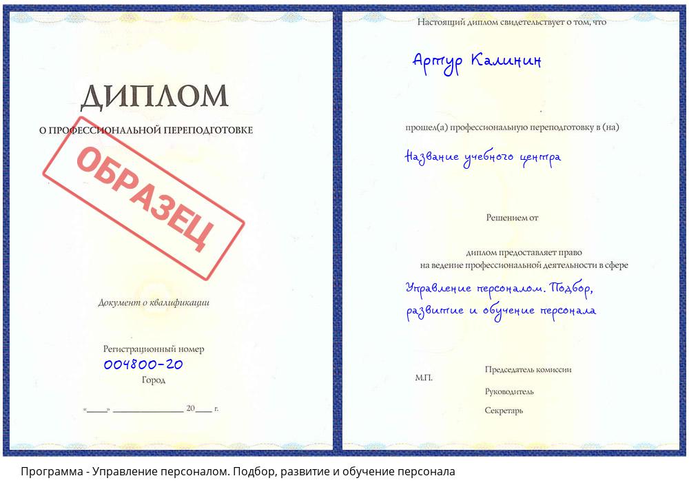 Управление персоналом. Подбор, развитие и обучение персонала Губкин